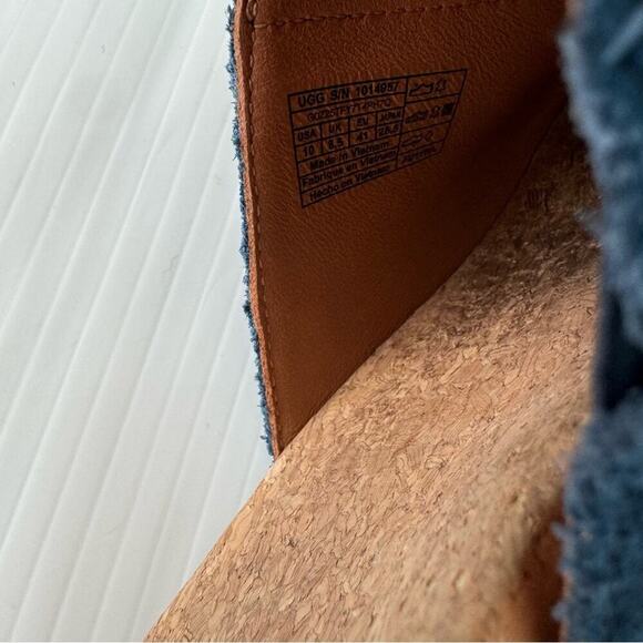 Ugg Dane suede fringe wedge espadrille sandals blue size 10 - Picture 6 of 8